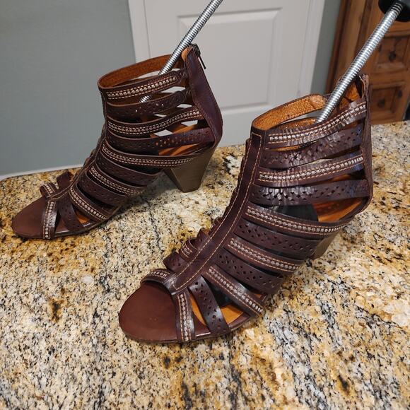 Pikolinos Brown Strappy Heeled Sandals Size 41 Naturally US 10 - Picture 5 of 13